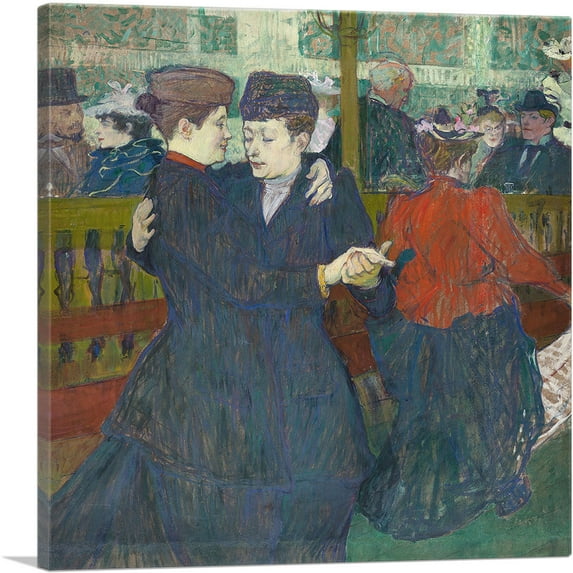 ARTCANVAS Moulin Rouge 1982 Canvas Art Print by Henri De Toulouse-Lautrec - Size: 26" x 26" (0.75" Deep)