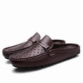 thumbnail image 3 of Spring Summer New Men's Casual Loafers Breathable Leather Flats Slippers Comfort Driving Shoes Moccasins Outdoor Walking Shoes, 3 of 14