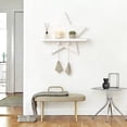 thumbnail image 4 of Hyknon Corner Floating Shelf Wall Mounted, Wooden Space-Saving Corner Storage Shelf, Corner Display Rack for Decor Organization, Butterfly/Star Hanging Storage Shelf for Living Room Bedroom, White, 4 of 7