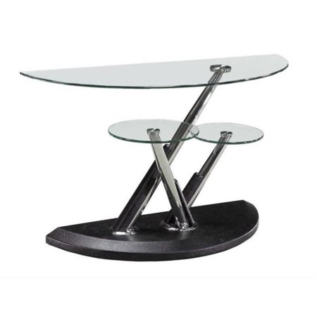 UPC 788093380154 product image for Magnussen 38000 Modesto Metal and Glass Half Moon Console Table | upcitemdb.com