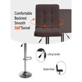 thumbnail image 7 of Bar Stools Set of 2, Adjustable Bar Stools, Armless Adjustable Swivel Barstools, PU Leather Hydraulic Kitchen Counter Height Bar Stools, Thickened Seat Cushion Square Island Barstools with Back, 7 of 7