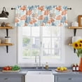 thumbnail image 2 of 2 Pack Summer Ocean Valance for Window Orange Teal Blue Coral Coastal Nautical Kitchen Valance Rod Pocket Short Curtain Topper Decorative Window Treatment for Living Room Bedroom 54"x18", 2 of 8