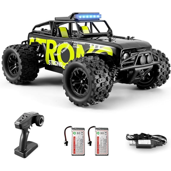 RNKR Remote Control Car, 1/18 RC Car, 40 km/h Fast RC Truck, 2.4GHz 4WD All Terrains Off-Road Remote Control Truck, 2 Batteries,Green