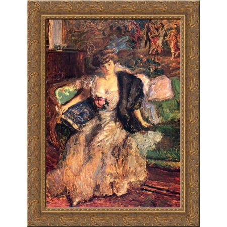 Misia 20x24 Gold Ornate Wood Framed Canvas Art by Bonnard, Pierre