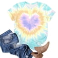 thumbnail image 4 of Mifsaly Tie-Dye Cotton T-Shirt for Women Short Sleeve Crew Neck Casual Summer Tops Colorful Print Lightweight Breathable Casual Blouse M, 4 of 6