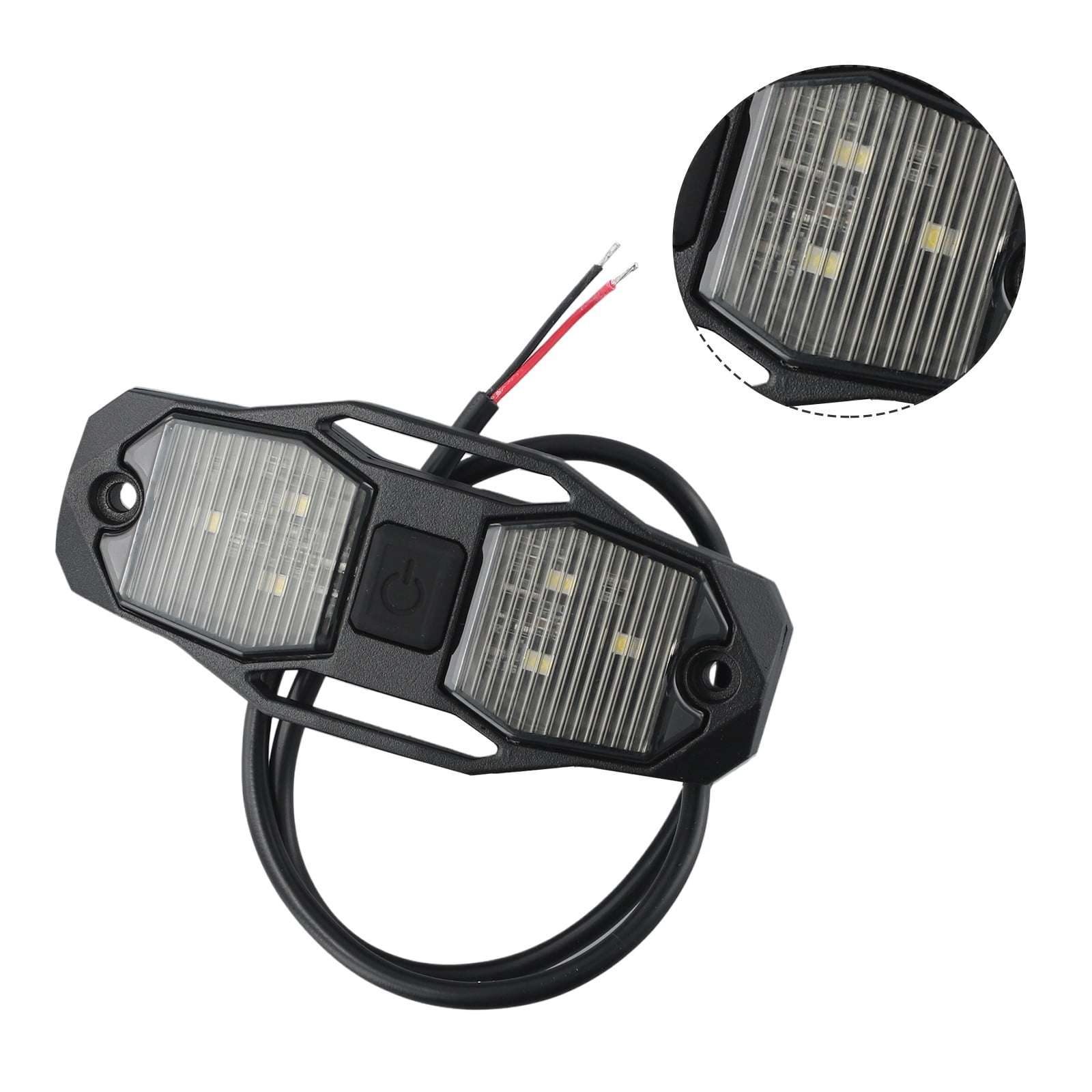 White Roll Bar Mount LED Dome Light Rock Light w/Switch for Polaris for RZR UTV 4WD