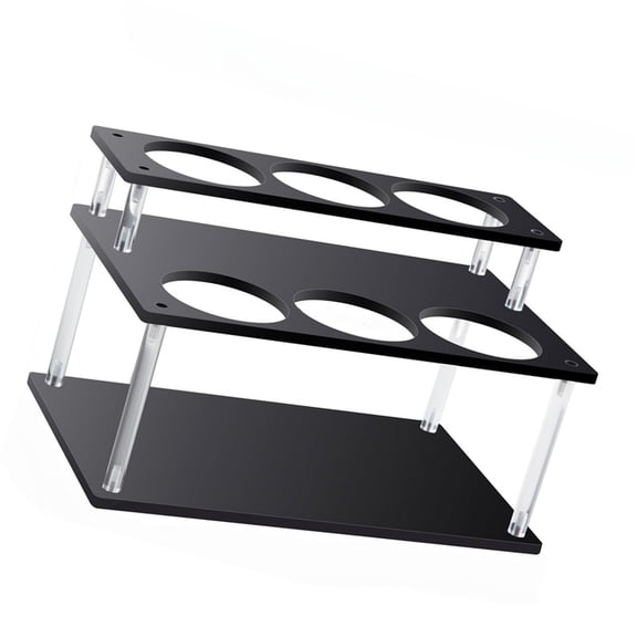 Acrylic 6 Bottle Capacity Coffee Syrup Stand 2 Levels Countertop Rack Organiser For Kitchen Condiment Display Rack