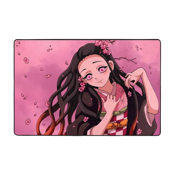 Demon Slayer Nezuko Kamado Rugs Washable Cover Floor Rug Carpets Bathroom Decorations For Kitchen Bedroom Indoor 36"X24"