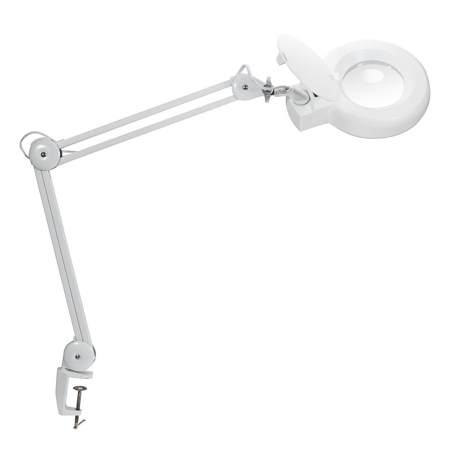 Adjustable Color Temperature Utility Light for Crafts Reading Inspection and Professional Use Lighting LED Magnifying Lamp with Clamp 360°Adjustable Swivel Arm ，Dimmable