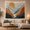 Zigzag Path, variant on Sunrise Over Layered Mountain Silhouettes, Serene Mid-Century Modern for Boho Decor Lovers, Nature Color Block Wall Art, Housewarming Gift, Tapestry Wall Hanging for Bedroom and Living Room
