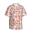 thumbnail image 3 of Xecao Rose Flowers print Hawaiian shirt - a stylish short-sleeve button-down for men, perfect for casual beach and tropical outings., 3 of 9