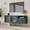 60in-Green, variant on HLR 63" Modern Wood TV Stand with 3D Flower Pattern for TV Up To 75", Entertainment Center with Storage, White