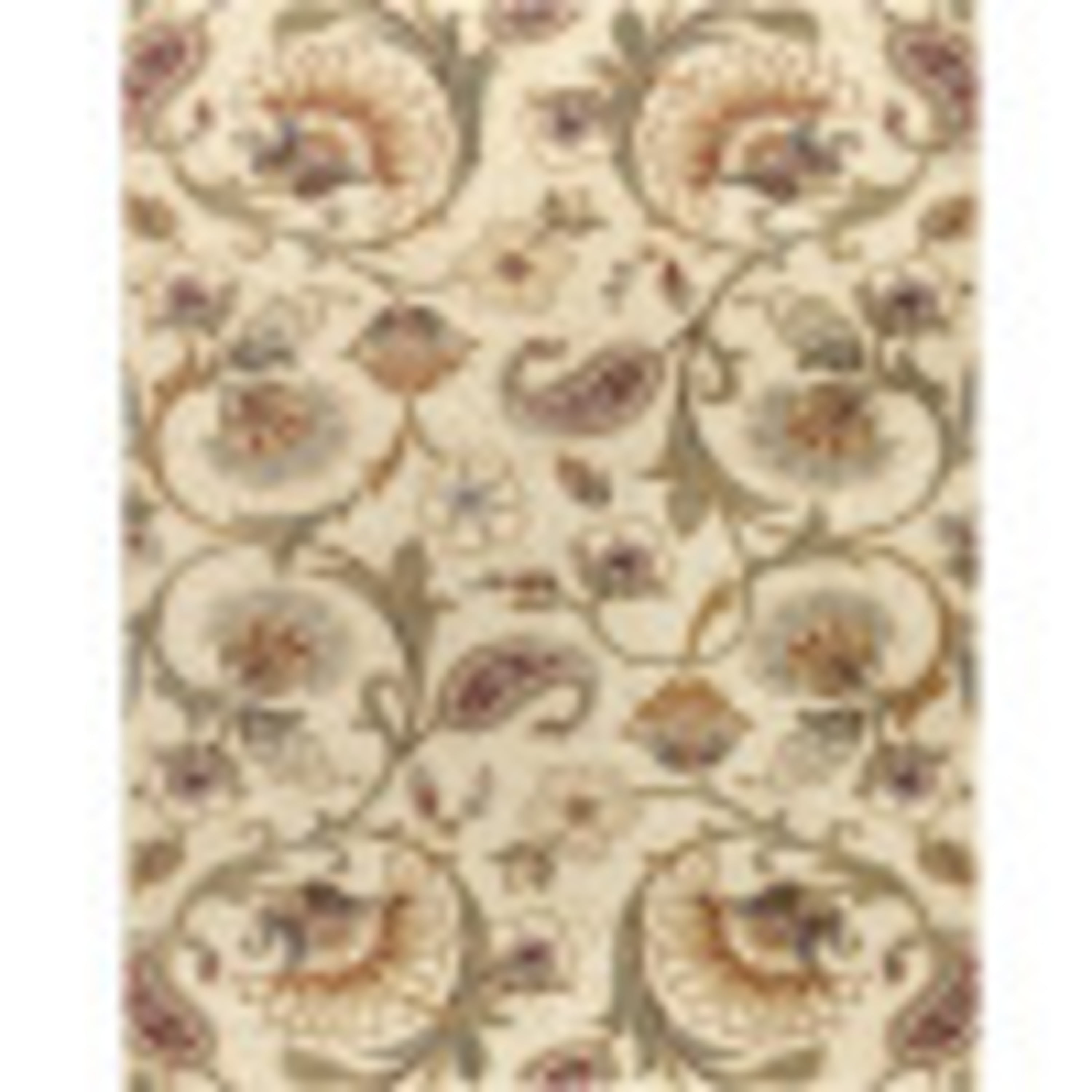 Impressions Transitional 4' x 6' Beige and Green Polypropylene Indoor Area Rug