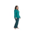 thumbnail image 2 of Womens Flannel Pajamas Sets - Cotton Knit Top, Plaid Flannel Lounge Pants Holiday PJ Set for Women - Green - 3X, 2 of 9