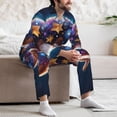 thumbnail image 7 of Sikiie Colorful Star River Squirrel Mens Pajama Set, Soft Warm Long Sleeve Sleepwear, Cozy Button-Down Pjs for Men-X-Large, 7 of 7