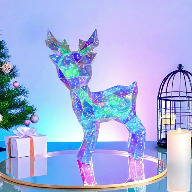 Fiudx Ofertas y liquidaciones Adorno navideño iluminado con forma de cervatillo navideño