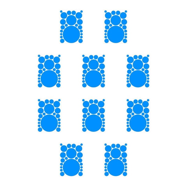 Inteprter 1 Juego de calcomanías de pared, decoración de escena, pegatina de fondo redondeada DIY, adorno para niños, pegatinas de puntos para Azul 210*297mm 10piezas
