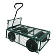 thumbnail image 4 of Olurrisa Heavy Duty 550lbs Capacity Garden Cart Wagon, Foldable Utility Wagon with Removable Sides & 10" Pneumatic Tires, Green, 4 of 7