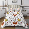 thumbnail image 1 of Erosebridal Colorful Chicken Coverlet Set Twin, Farm Animal Bedding Set, Rustic Rooster Room Decor, Breathable 2pcs, 1 of 5