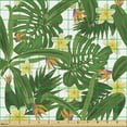 thumbnail image 2 of Ambesonne Tropical Fabric by the Yard Upholstery, Strelitzia Monstera Palm, 5 Yards, White Olive Green, 2 of 5