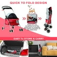 thumbnail image 4 of YRLLENSDAN Dog Stroller for Small Dogs 35 lbs Cat Stroller Pet Strollers Waterproof Portable Travel Cat Dog Stroller with Cup Holder, Red, 4 of 7