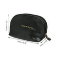 thumbnail image 2 of Unique Bargains 1 Pc Semicircular Drawstring Makeup Bag for Vacation Business Travel PU Black, 2 of 6