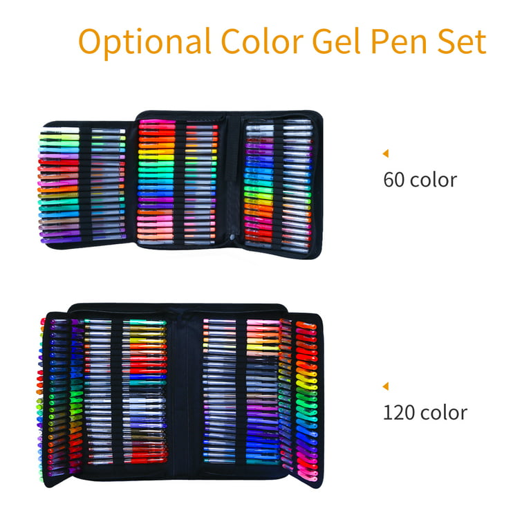 LI-GELISI 120-Colo Refill Glitter Gel Pens, Neon Glitter Pens