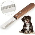 thumbnail image 1 of Professional Skinning Knife for Dogs, Skinning Knife Tool for Dogs Hand Skinning Knife for Border Terriers Pet Grooming Tool Ergonomic Wooden Handle (, 1 of 5
