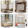 thumbnail image 4 of Colorful Striped Linen Kitchen Curtains 24 Inch Christmas Tier Curtains Farmhouse Modern Cafe Small Window Treatments Light Filtering Rod Pocket for Living Room Bathroom 2 Panels Multi Blue, 4 of 6