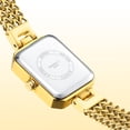 thumbnail image 4 of BERNY Small Gold Watch for Women, Dainty Ladies Quartz Watch with Square Dial, Stainless Steel Bracelet Watch Band, Waterproof Watch Mother's Day Gift for Women, Blue, 4 of 11