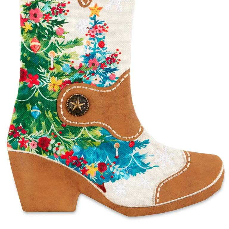 The Pioneer Woman Set of 2 Christmas Tree Boot Stockings 20