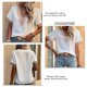 thumbnail image 5 of Camisa de cuello en V, Camisa de mujer Camisa de oficina de cuello en V Camisa de mujer Integración sin costuras, 5 of 6