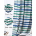 thumbnail image 6 of Green Blue Stripes Blackout Curtains 90 Inch Length 2 Panels Set for Living Room Bedroom, Ocean Waves Abstract Modern Art Privacy Window Treatment Thermal Insulated Black Out Drapes 52"x90", 6 of 8