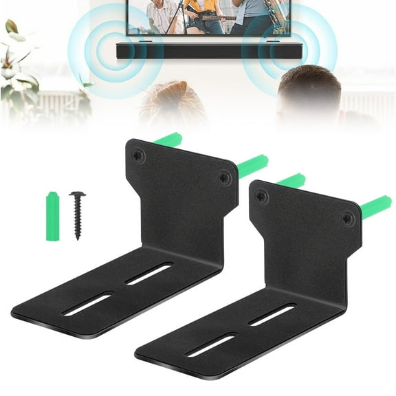 TSV Universal Soundbar Wall Mount Bracket, Sound Bar Mounts Under TV Fit for Samsung, Bose, Vizio, LG, Sony, JBL, Sonos, Hold up to 30 lbs, Black