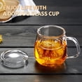 thumbnail image 2 of Glass Tea Cup with Infuser and Lid, 17.6oz/520ml Large Borosilicate Teacup,Tea Glass, Clear Mug for Loose Leaf Tea, Blooming Tea, Microwave & Dishwasher Safe - Tea Maker Gift for Birthday, 2 of 6