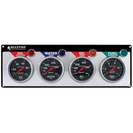 Allstar Performance ALL80114 4 Gauge Panel Sport Comp Oil Pres,Water/Oil Temp,Fuel Pressure