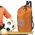thumbnail image 4 of Nikou Mesh Sports Drawstring Bag, mochila de entrenamiento físico para baloncesto fútbol (naranja) Nikou Moderno, 4 of 8