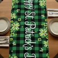 thumbnail image 5 of Table Runners 72 Inches Long Dress Scarves, St. Patrick's Day Farmhouse Kitchen Table Runner, Coffee Tablerunners, Green Shamrocks Truck Black Buffalo Plaid 16x72 Inch, 5 of 9