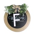 thumbnail image 1 of CSChome Panneau de Porte Couronne de Porte d'Entrée Lettres Z 26 Panneau Rond avec Fausse Fleur Style Rural Panneau Suspendu, 1 of 7