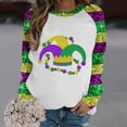 thumbnail image 5 of Rciityk Purple Women's Mardi Gras Printed Sweatshirts Crew Neck Long Sleeve Pullover Top Fall Casual Loose Comfortable Blouse, 5 of 6