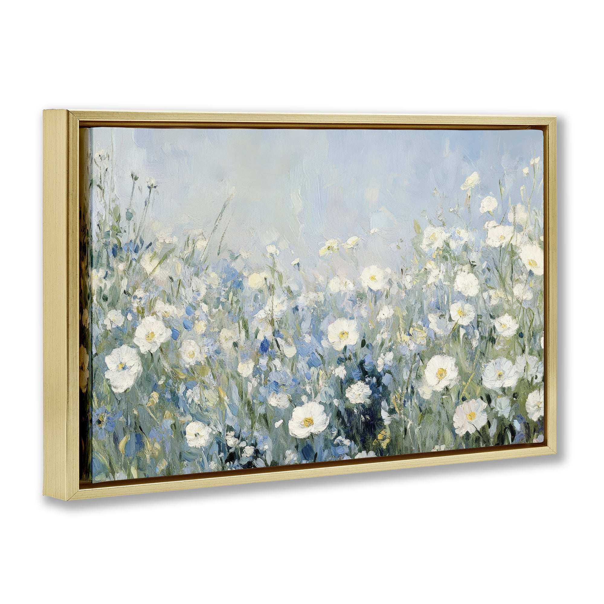 Stupell Industries Meadow Foliage Dream Gold Framed Floater Canvas Wall Art, design by Petal Prints Design