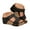 Black, variant on Womens Front Zipper Wedge Sandals Comfortable Footbed Cork Platform Slides Dressy Sandals