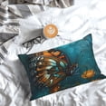 thumbnail image 3 of Salouo Elegant Butterfly And Flowers Pattern Pillow Cases,1PC Pillow Covers with Envelope Closure Decorative Pillow Case for Bed Couch,Pillows Not Included-14"x20", 3 of 6