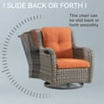 thumbnail image 4 of MeetLeisure 1 Pieces Outdoor Patio Furniture Wicker Swivel Chair with Cushions for Backyard, Orange, 4 of 6