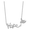 thumbnail image 1 of 925 Sterling Silver Rhodium-plated Hope w/CZ Dove Necklace Pendant / Charm, 1 of 3