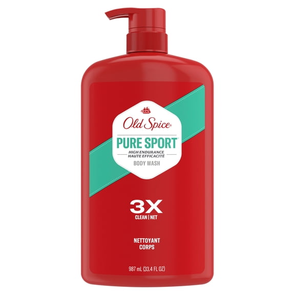 Old Spice High Endurance Body Wash for Men, Pure Sport Scent, 33.4 fl oz