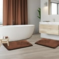 thumbnail image 6 of Clara Clark 2 Piece Premium Memory Foam Bathroom Mat Set, Set of 2 17x24 Inch Bath Rugs, Brown, 6 of 6