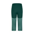 thumbnail image 5 of Olyvenn Womens Sheer Mesh Capri Leggings High Waisted Capris Pants Tight Workout Yoga Cropped Trousers Summer Casual Leggings Green L, 5 of 7