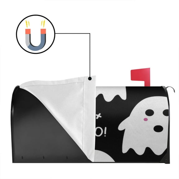 Halloween Decoration Mailbox Cover with Retro Horror Elements 18x21in Magnetic Mailbox Cover