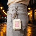 thumbnail image 6 of WeDecorBay 3 Inch Clear Window Photo Card Holders Ruffle Lace Design Lightweight Keychain Pouch for Student Earbud Coin Storage Backpack Organizer Daily Use White,Free Size, 6 of 6